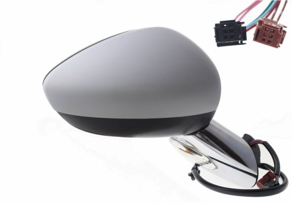 Acceder a la pieza Retrovisor eléctrico derecho, convexo, imprimado, con intermitente, sonda, base cromada (7 pines)