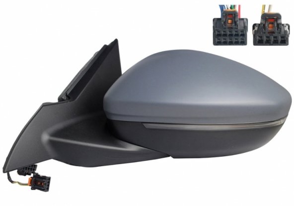 Acceder a la pieza Retrovisor eléctrico izquierdo, convexo, térmico, imprimado, abatible, con intermitente, cortesía, side (2 pines - 10 pines)