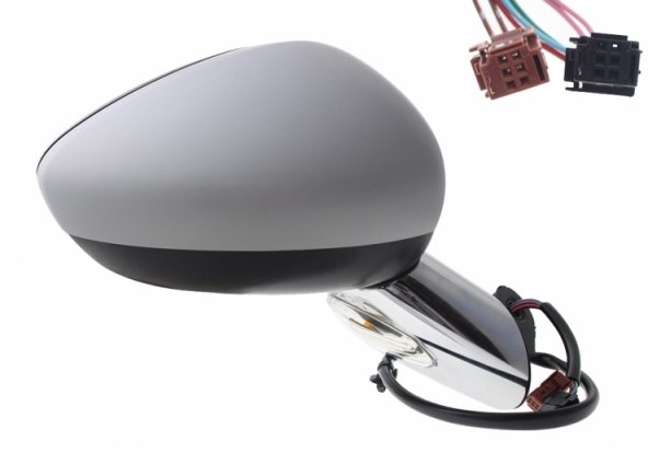Acceder a la pieza Retrovisor eléctrico derecho, convexo, térmico, imprimado, con intermitente, sonda, base cromada (9 pines)