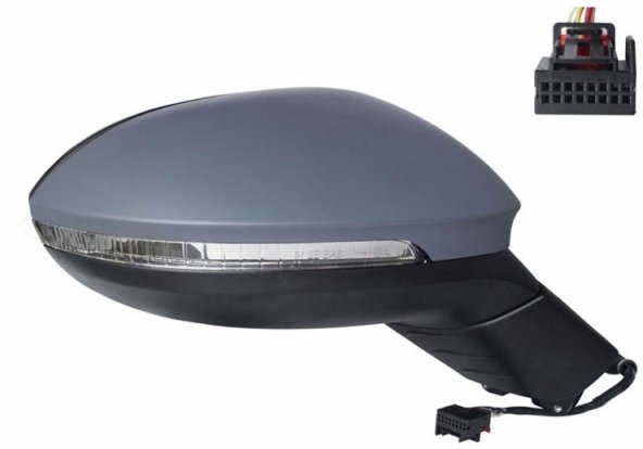 Acceder a la pieza Retrovisor eléctrico derecho, convexo, térmico, imprimado, con intermitente, LED (6 pines)