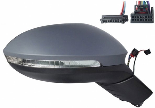 Acceder a la pieza Retrovisor eléctrico derecho, convexo, térmico, imprimado, abatible, con intermitente, cortesía, memoria, LED, side (13 pines - 3 pines)