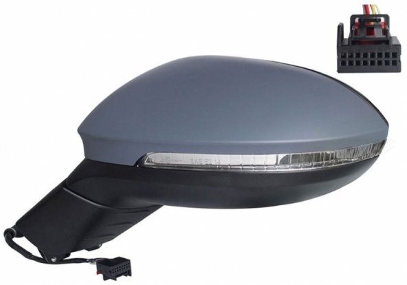 Acceder a la pieza Retrovisor eléctrico izquierdo, asférico, térmico, imprimado, con intermitente, LED (6 pines)